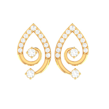Diamond Unique Leaf Earrings