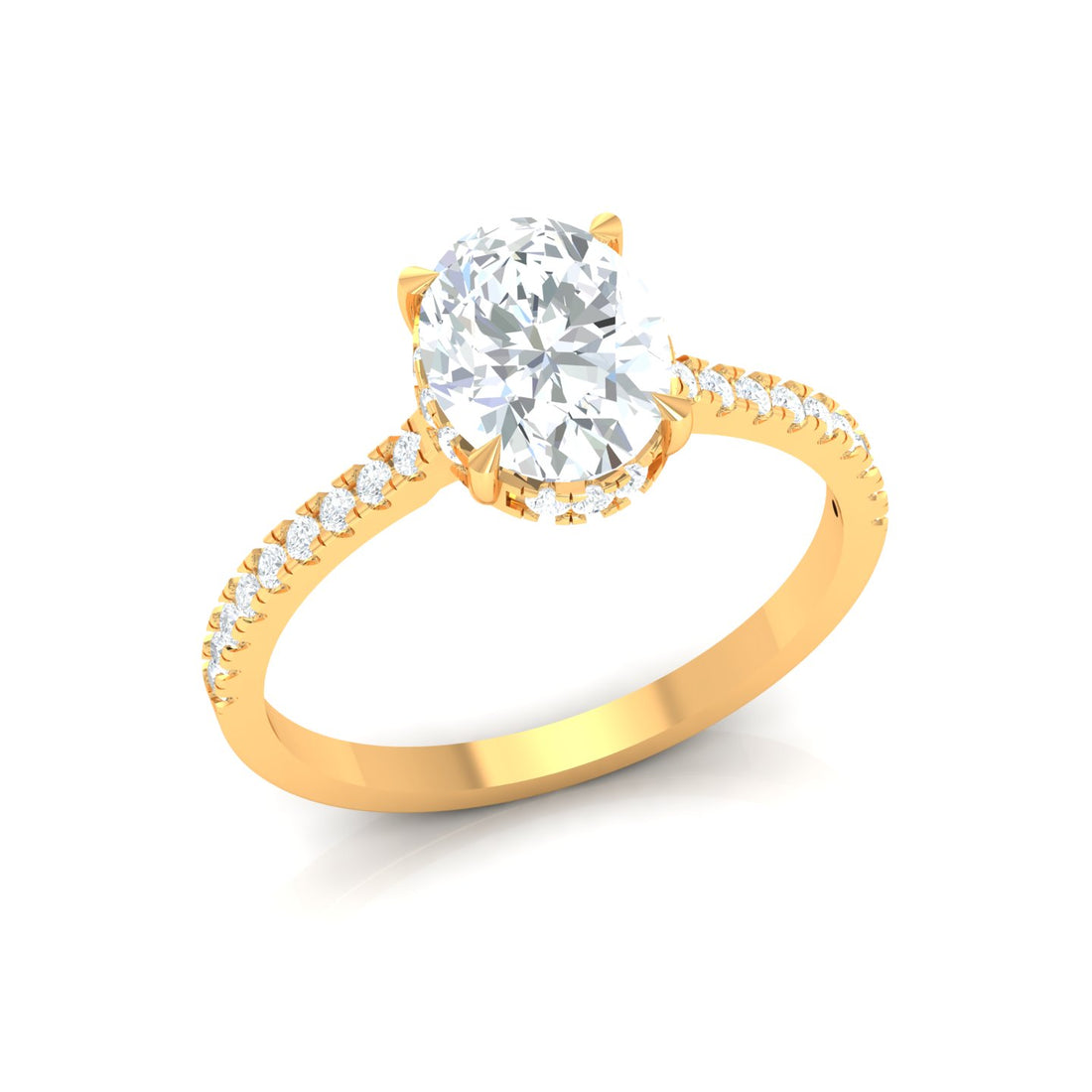 The Round Solitaire with Pavé band