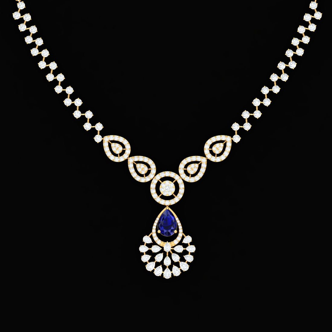 Stunning Floral Silver Necklace