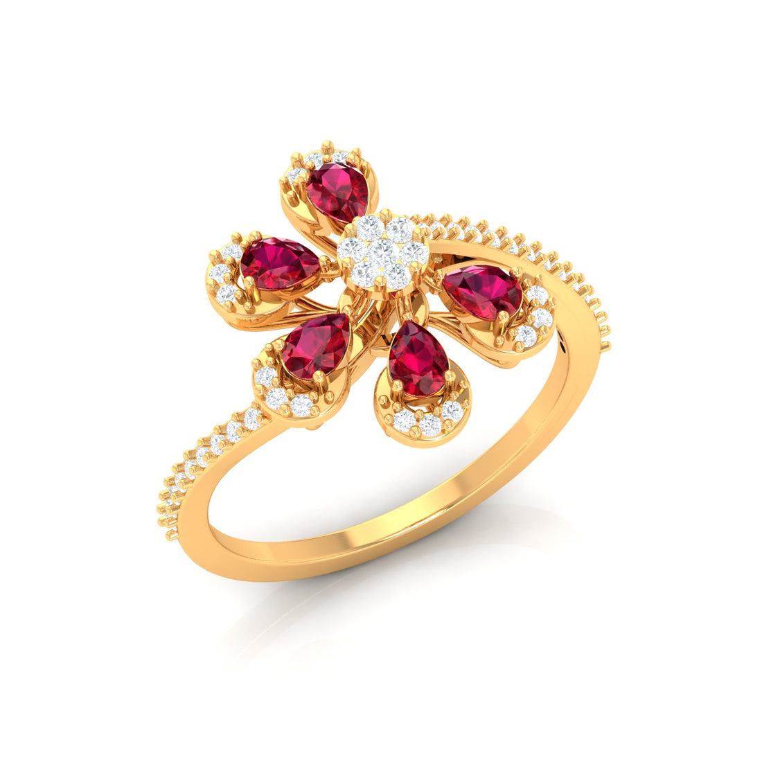 Buy Ruby Glow Sparkling Diamond Ring