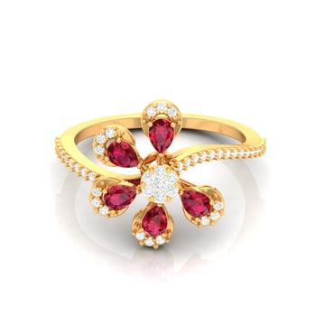 Buy Ruby Glow Sparkling Diamond Ring