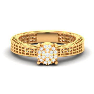 Bold Rows Diamond Finger Ring