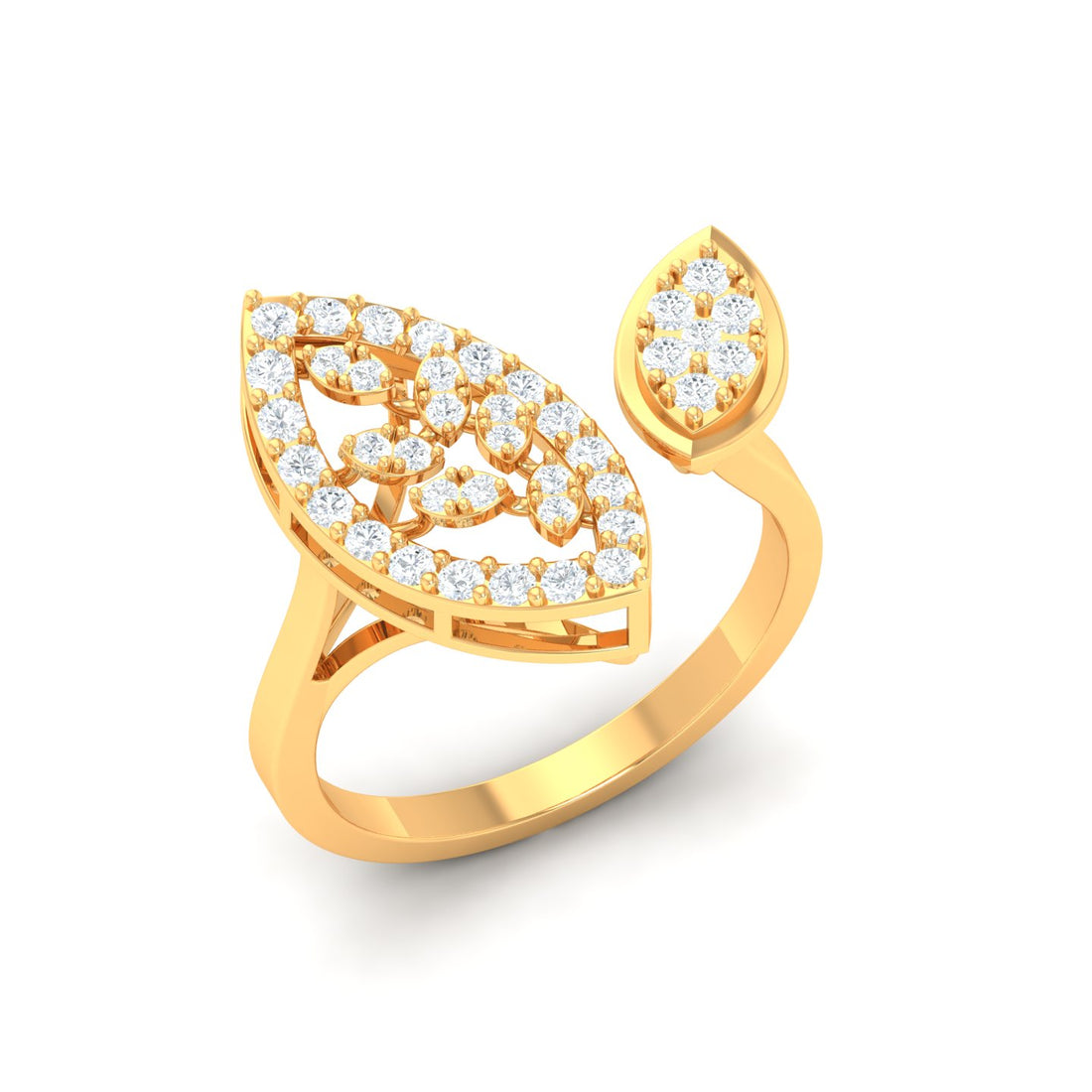 Modish Floral Diamond Finger Ring