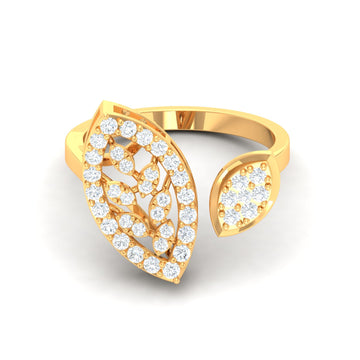 Modish Floral Diamond Finger Ring