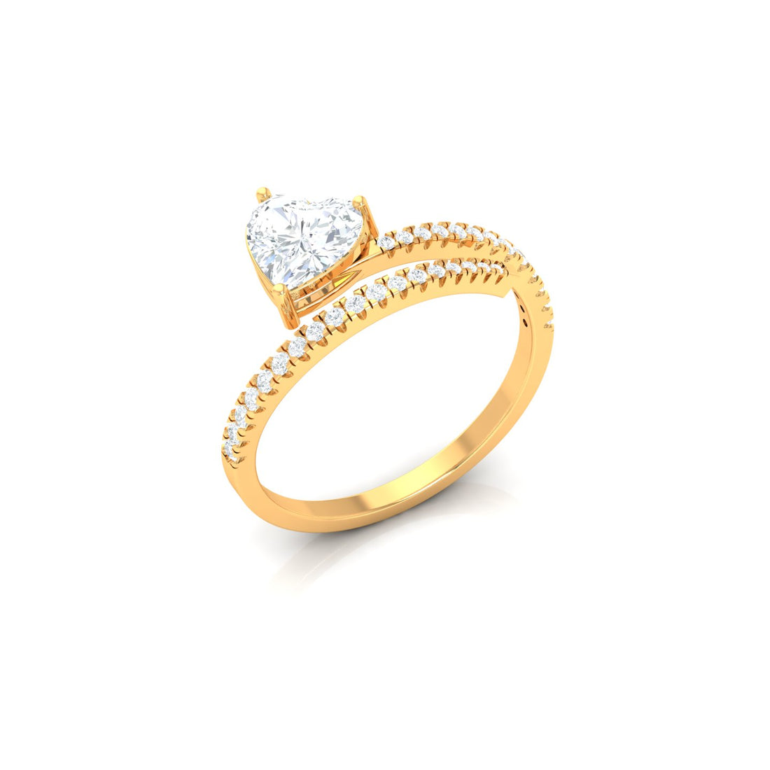 Heart Cut Diamond Pave Ring
