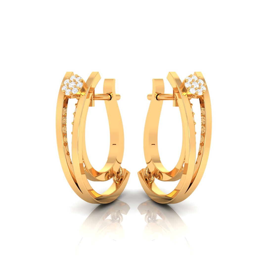 Sensous Angles Diamond Earrings