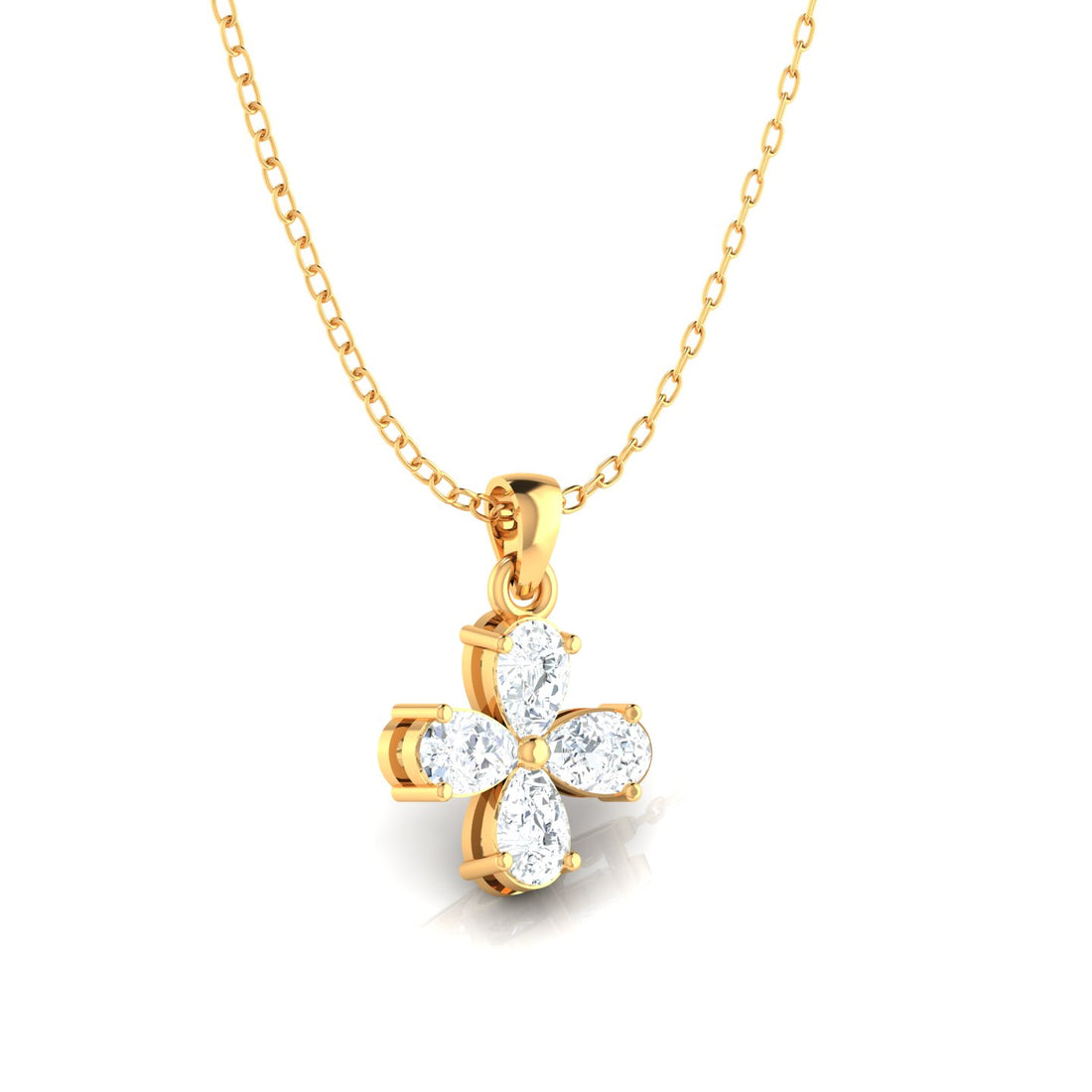 Floral Pear Diamond Pendant (WITHOUT CHAIN)