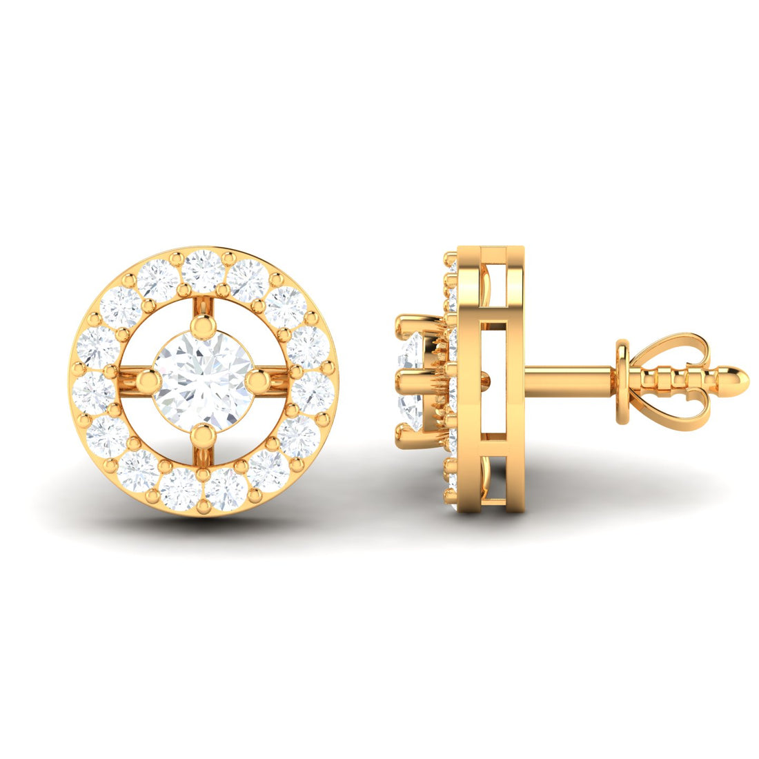 Shimmering Floral Gold Earrings